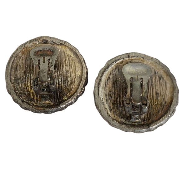 Captain's Anchor Black Enamel Clip Earrings - Picture 2 of 4